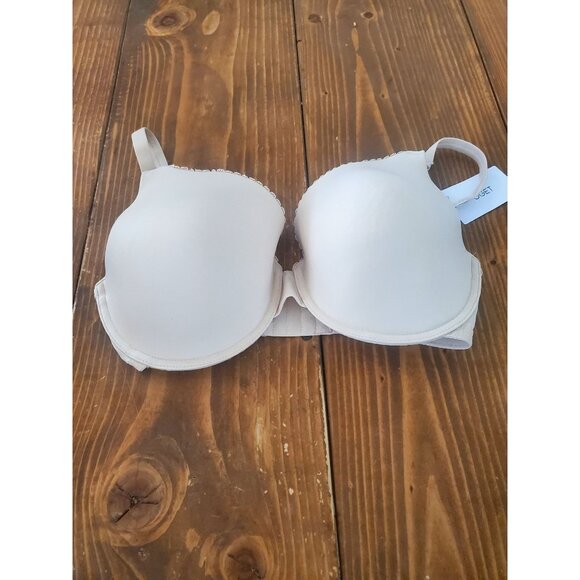 Oget Beige Lightly Lined Full Coverage Bra 34DDD Adjustable Straps - Picture 1 of 8